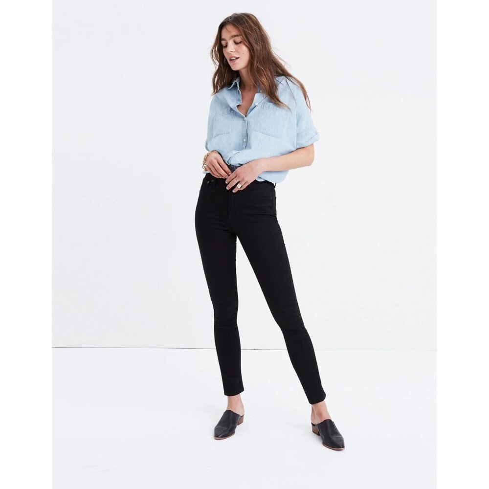 Madewell Jeans 10" High-Rise Skinny Jeans in Carbondale Wash 27‎ Split Hem